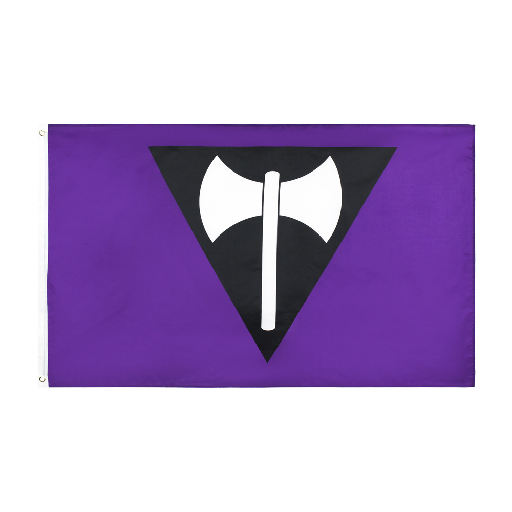 Le drapeau lesbien traditionnel (Labrys)