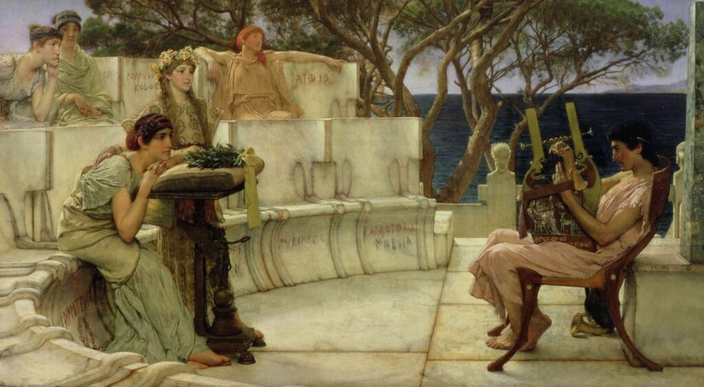 Lawrence Alma-Tadema, Sappho et Alcée (1881), Baltimore, Walters Art Museum.
