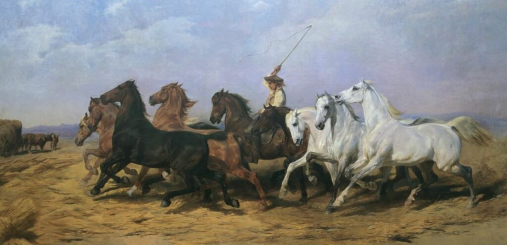tableau de Rosa Bonheur, La Foulaison du blé